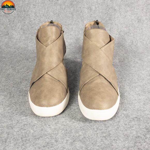 Journee Collection Seena Ankle Booties Tan Wedge Heels Back Zip Women's Size 8.5 - Picture 2 of 11